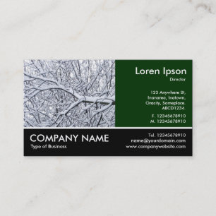 Footed Photo - Dk Green - Snowy Branches Business Card
