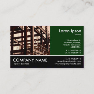 Footed Photo - Dk Green - Steel Frame Construction Business Card