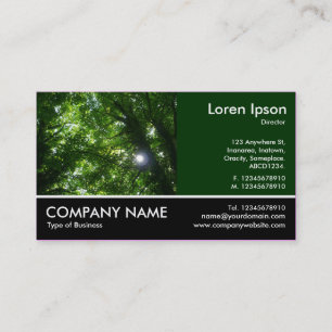 Footed Photo - Dk Green - Sun in The Trees Business Card