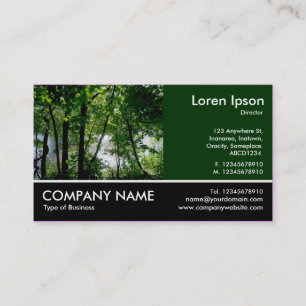 Footed Photo - Dk Green - Trees by a River Business Card