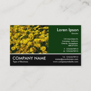 Footed Photo - Dk Green - Yellow Daisies Business Card