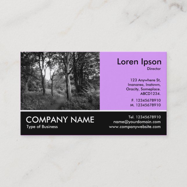 Footed Photo - Easter Purple - In the Woods Business Card (Front)