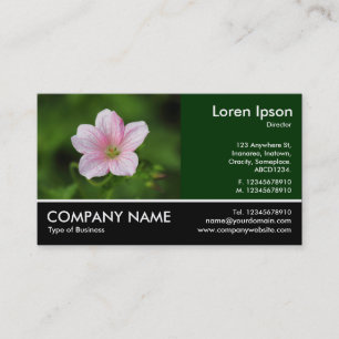 Footed Photo - Geranium Business Card
