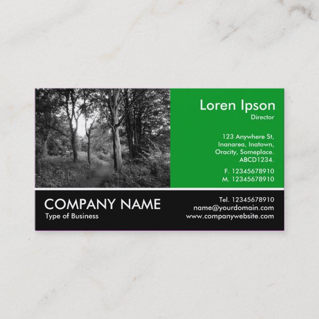 Footed Photo - Grass Green - In the Woods Business Card (Front)