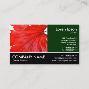 Footed Photo - Japanese Maple Leaf Business Card