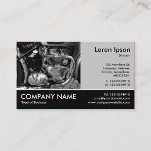 Footed Photo - Lt Grey - Motorbike Engine Business Card