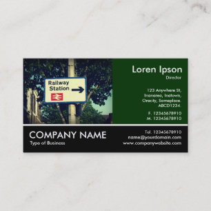 Footed Photo - Station Sign Business Card