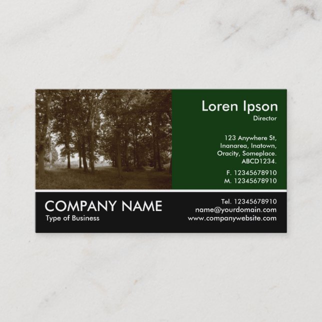 Footed Photo - Woods  - Sepia toned Business Card (Front)