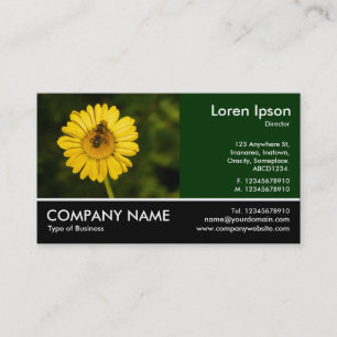 Footed Photo - Yellow Daisy and Bee Business Card