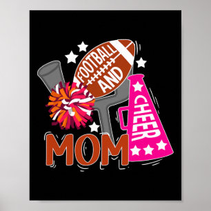 Footll And Cheer Mom Best Cheerleading And Footll Poster