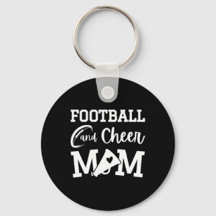 Footll And Cheer Mom Black Cheerleading Key Ring