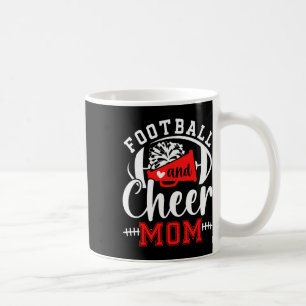 Footll And Cheer Mom Cheerleading And Footll Mom Coffee Mug