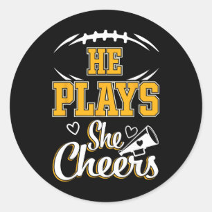 Footll And Cheer Mom Cheerleading Mother Footll _1 Classic Round Sticker