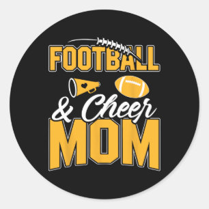 Footll And Cheer Mom Cheerleading Mother Footll _2 Classic Round Sticker