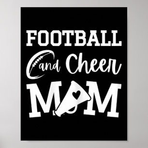 Footll And Cheer Mom Green Cheerleading  Poster
