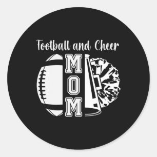 Footll And Cheer Mom Of Cheerleader And Footll Pla Classic Round Sticker