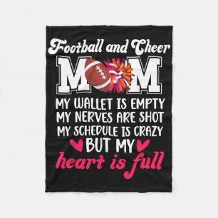Footll And Cheer Mom Proud Cheerleading And Footll Fleece Blanket