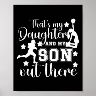 Footll And Cheer Mom Proud Cheerleading And Footll Poster