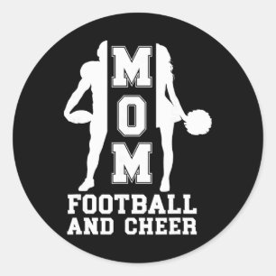 Footll And Cheer Mum Of Cheerleader And Footll Pla Classic Round Sticker