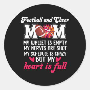 Footll And Cheer Mum Proud Cheerleading And Footll Classic Round Sticker