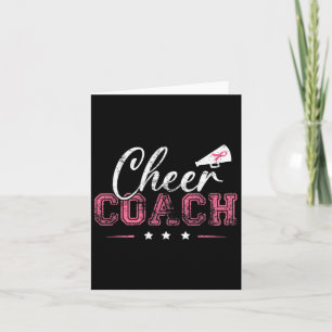 Footll Cheer Coach Pink Ribbon Breast Cancer Aware Card