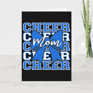 Footll Cheer Mum Game Day Blue Bow Cheerleading  Card