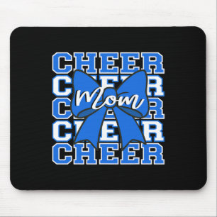 Footll Cheer Mum Game Day Blue Bow Cheerleading  Mouse Pad