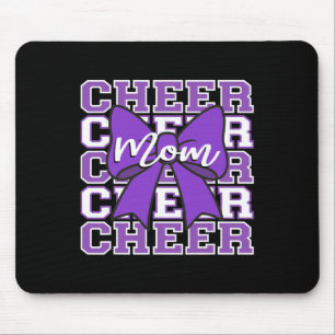Footll Cheer Mum Game Day Purple Bow Cheerleading Mouse Pad