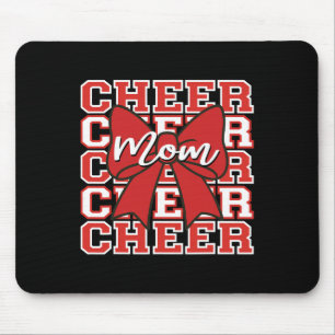 Footll Cheer Mum Game Day Red Bow Cheerleading Mouse Pad
