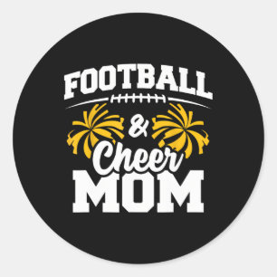 Footll Cheer Mum High School Cheerleader Cheerlead Classic Round Sticker