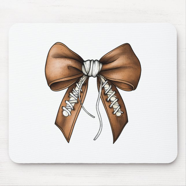 Footll Coquette Bow Cute Footll Game Day  Mouse Pad (Front)