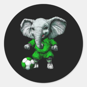 Footll Elephants  Classic Round Sticker