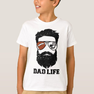 Footll Hockey Dad Messy Hair Beard Footll Hockey D T-Shirt