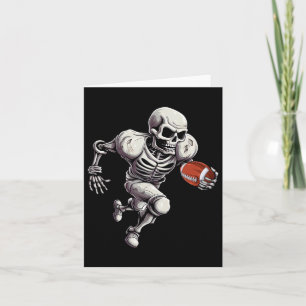 Footll Skeleton Playing Footll Halloween Skull Lov Card