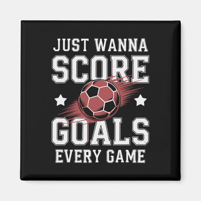 Footll Soccer Player Score More Goals Grroots For  Magnet (Front)