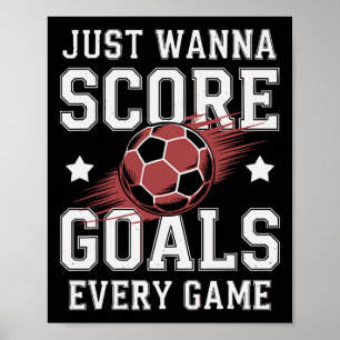 Footll Soccer Player Score More Goals Grroots For Poster