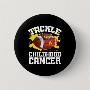 Footll Tackle Childhood Cancer Retro Awareness Rib 6 Cm Round Badge