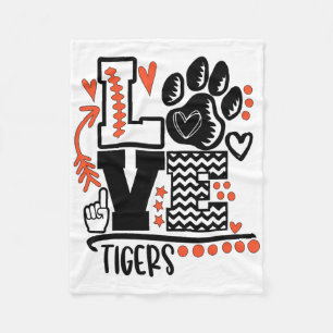 Footll Tigers Paw Mum School Spirit Fleece Blanket