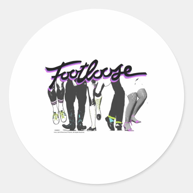 Footloose Dancing Feet Title Logo  Classic Round Sticker (Front)