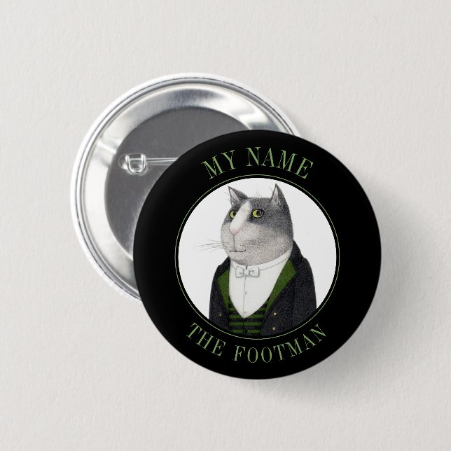 FOOTMAN CAT Name Tag Badge Pin Button III (Front & Back)