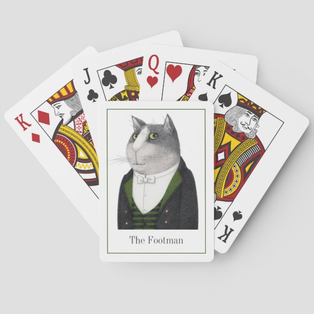 FOOTMAN CAT Playing Cards + Text (Back)