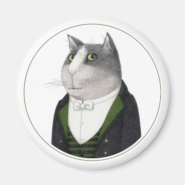 FOOTMAN CAT Round Magnet II (Front)