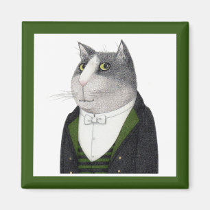 FOOTMAN CAT Square Magnet