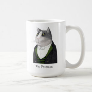 FOOTMAN CAT Tall White Mug + Text