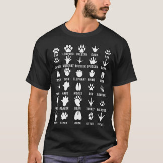 Footprint Animal Tracks Prints Paw Paws Hunting Hu T-Shirt