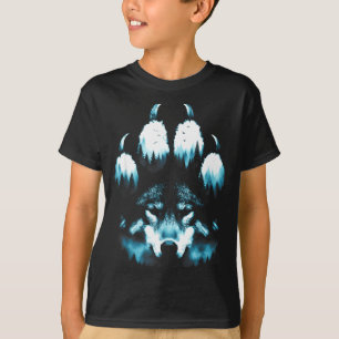 Footprint Animals Wolves Lovers Wolf Howling At Th T-Shirt