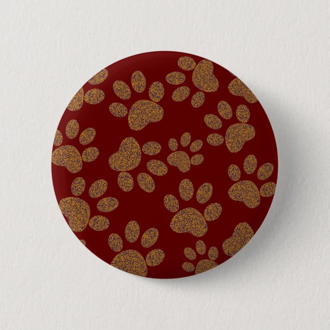 footprint dog 6 cm round badge (Front)