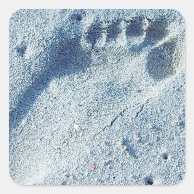 Footprint in the Sand Square Sticker (Front)