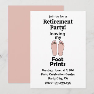 Footprint Leaving My Footprints Retirement Party Invitation