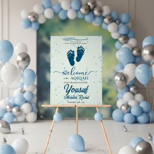 Footprint Newborn Baby Boy Muslim Aqiqah Aqeeqa Acrylic Sign